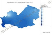 Carta isovalore PM10 (Molise 2010)      (LabGeo - Dipartimento Studi Storici e Geografici - Università di Firenze)